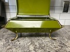 Vintage 1960 s Anchor Hocking Fire Chaffing Dish Avocado Green W glass Dish