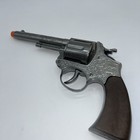 Vtg Toy Orange Tip Cap Gun Revolver Conher Spain Metal 12 Shot Model 44