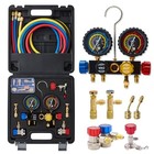 Ac Gauge Set R410a R134a R22  Automotive 4 Valve Ac Manifold Gauge With 5ft
