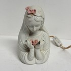 Vintage Artmark Madonna Mary Porcelain Bisque Night Light Read