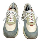 Madewell Women   s Size 9 Blue White Leather Cotton Lace Up Kick Off Trainer Shoes
