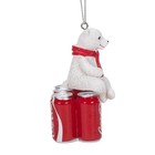 Kurt Adler Resin Ornament For Christmas Tree  Coca-cola Cub With 6-pack Cans