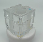 Tiffany   Co Crystal Frosted Bow Ring Trinket Gift Present Box 3 5  Square