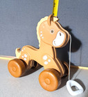 Vintage Ivf Plastic Pony horse Pull Toy On Wheels  556bin8
