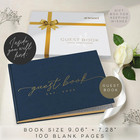 Custom 2026 Wedding Guest Book For Reception     Gold-foiled Navy Guestbook To Sig
