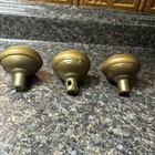 Art Nouveau   Victorian Antique Brass Door Knobs  Set Of 3 Matching
