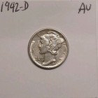 1942 D Mercury Dime About Uncirculated 90  Silver 10c Winged Liberty Us Coin 