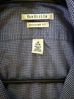 Van Heusen Men s Dress Shirt Navy Small Check Regular Fit 18 34 35