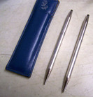 Vintage Cross Sterling Silver Roses Ballpoint Pen pencil Set W  Leather Case