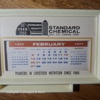 1977 Standard Chemical Feed Livestock Thermometer Calendar Sign Omaha Nebraska