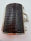 Judith Leiber Neiman Marcus Brown Crocodile Metal Trinket Metal Handbag Pill Box
