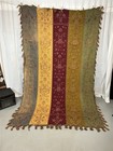 Antique Portiere Door  window Drape 64x104 Green Gold Maroon Original 19th C 