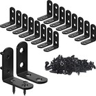 18-pack L Bracket Corner Brace Sets Black Stainless Steel 90 Degree Right Angle
