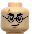 Lego New Light Nougat Minifigure Head Dual Sided Black Eyebrows Stinging Jinx