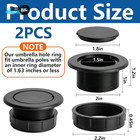 2 Pcs 2 Inch Parasol Umbrella Hole Ring Plug And Cap Set Thicker Patio Table
