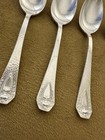 Lot Of 6 1847 Rogers Heraldic Teaspoons Hammered International Exc