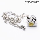 New Heart Sunflower Urn Necklace For Ashes Cremation Jewelry Keepsake With Tool