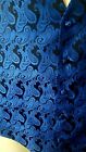 Q Brand Mens Vest Size 2xl Xxl Formal Paisley Print Royal Blue
