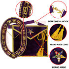 Handcraft Purple Velvet Oes Worthy Patron Marton Masonic Apron With Collar Set