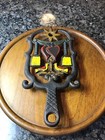 Vintage 1951 Jzh 9    Cast Iron Footed Trivet Dove Birds Hearts Pennsylvania Dutch