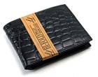 Mens Genuine Leather Bifold Wallet Id Credit Card Alligator Window Crocodile Bk