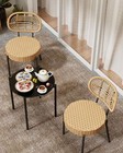 Outdoor Patio Bistro Set  Wicker Chairs With Table  Rattan Furniture Set For 2