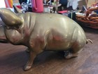 Vintage Brass Piggy Bank Pig Coin Bank 4lb