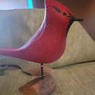 The Painted Bird By Richard Morgan Cardinal Carved Wood Figurine