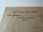 Old Blank Post Office Department Envelope 