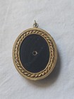 Victorian Gold Filled Mourning Pendant Onyx Floral Details