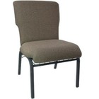 21  Wide Jute Fabric Church Chair With Book Rack And Black Vein Frame