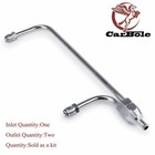 Chrome Dual Feed Fuel Line For Carburetor 4150 Double Pumper Fit 3 8 hose