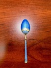 Vintage Turner And Simpson Sterling Silver Guilloch   Enamel Spoon