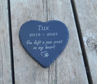 Personalised Memorial Engraved Slate Plaque Stone Heart Grave Marker Pet Dog Cat