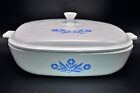 Made Usa Mint 3 Pc  Corning Ware Blue Cornflower Casserole Skillet W  Lid B-36
