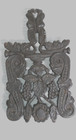 Vintage Wilton Cast Iron Footed Trivet Or Wall Decor Grapes Leaves Black 7 In 