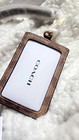 Coach Tan brown Logo Canvas Id Lanyard Badge Holder Card Case C2285