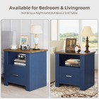 23    Nightstand With Storage Large Bedside Table End Table With Drawer Blue