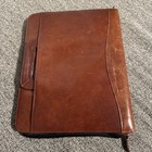 Vintage Scully Brown Leather 3 Ring Binder note Book Organizer