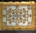 Vintage Two Florence Italy Gilded Gold Hollywood Regency Nesting Tables Evc