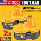 2 Pack 18v For Dewalt 18 Volt Xrp Dc9096 Dc9098 Nimh Battery Dc9099 New 7 0ah