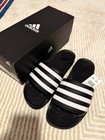 Adidas Adilette Boost Men s Slide Sandals Us 12 Black white Striped Fy8154