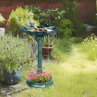 Outsunny Antique Bird Bath With Planter Pedestal Birdbath Bowl  Verdigris