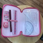 Disney Marie Aristocats Pink Pencil Case Set With Markers Rulers Eraser