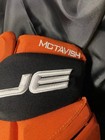 24-25 Mason Mctavish Game Used Worn Anaheim Ducks Hockey Gloves Orange 23