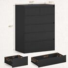 Black Dresser For Bedroom Modern Chest Of Drawers Tall Dresser With 6 Drawers