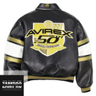 Men s Avirex 50th Anniversary Jacket Black Gold Limited Edition Leather Jacket