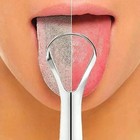 1pc Stainless Steel Tongue Scraper Reusable Oral Cleaner For Fresh Breath