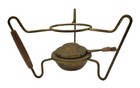 Vintage Perk Swiss Made Brass Chaffing Fondue Burner Stand With Copper Pot