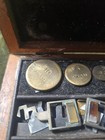 Antique Apothecary Balance Scale Weight Set  Brass Gram Weights  Tweezers  Wood